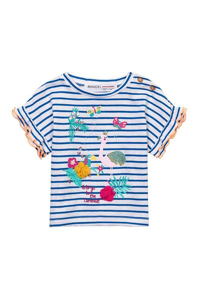 Minoti - Stripe T-Shirt and Jegging Set - Blue and White