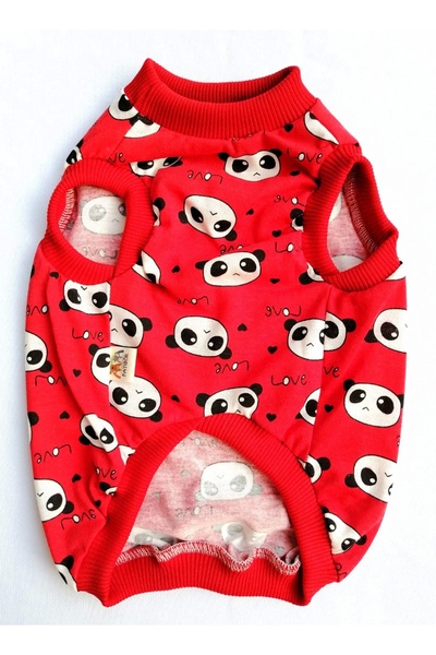 PATİBÖR Red Dog Undershirt with Panda Figure