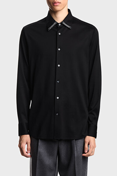 Emporio Armani With Logo Cotton Regular Fit Classic Collar Shirt Men's Shirt Em003055 Af10761 Uc001