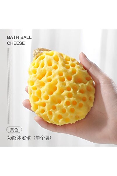 Choice كرة إسفنجية ناعمة للاستحمام باللون الأصفر، فرشاة تنظيف للأطفال من النا...