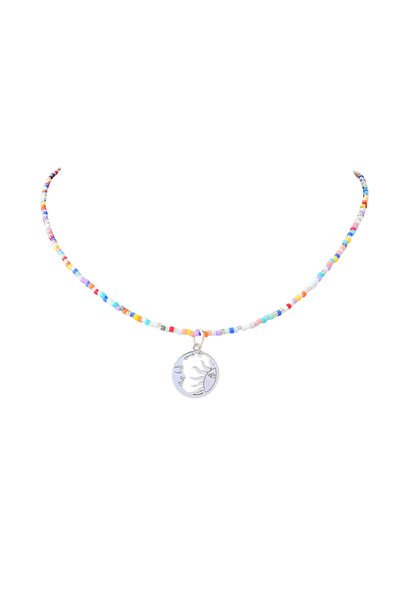 Abundo Colier din mărgele Miyuki "Moon&Sun", multicolor cu accesorii din argint 925