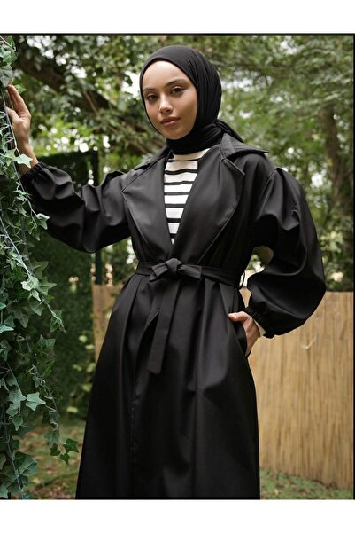 unika boutique معطف نسائي بكم مطاطي