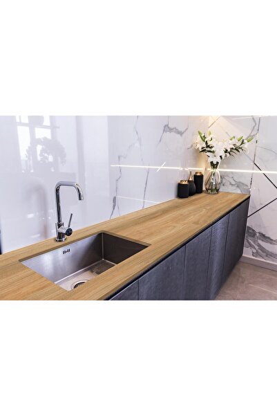 StickerArt Tezgah Üstü Fayans Kaplama Folyosu Mutfak Tezgahı Kaplama Ahşap Meşe