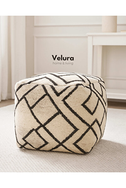 Velura Home & Living Waylon Ivory Black - Puf