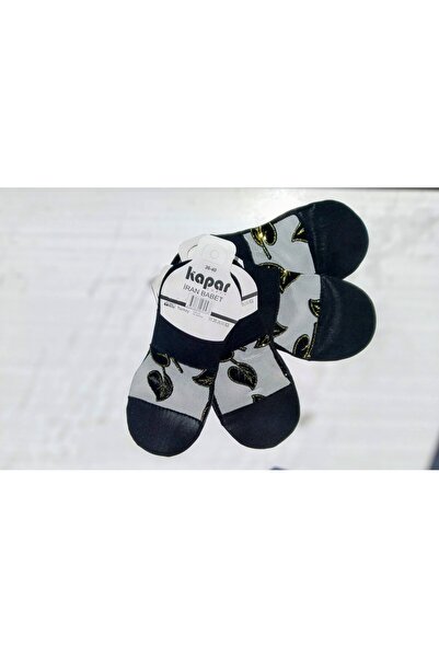 KAPAR ÇORAP Kadın şefaf desenli babet çorap 4'lü özel seri/yaprak desenli bab...