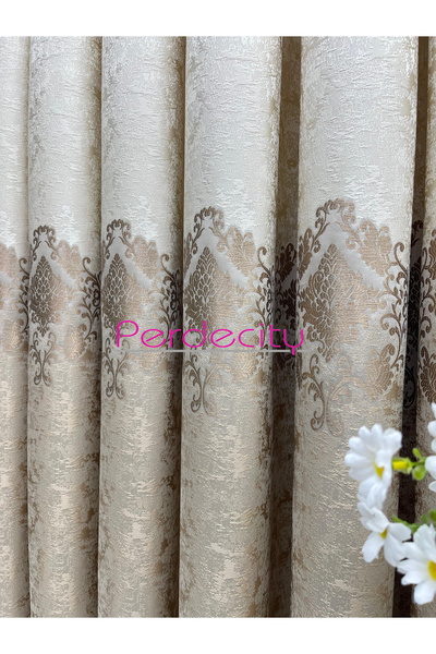 PERDECITY Venus Cream Mink Bohemian Colors Middle Pattern Board Backdrop Curtain 1X3 Tight Pile [Single Wing]