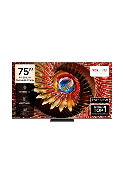 TCL 75C8K 75inc 189 cm QD Miniled 4K UHD Google TV,Uydu Alıcılı