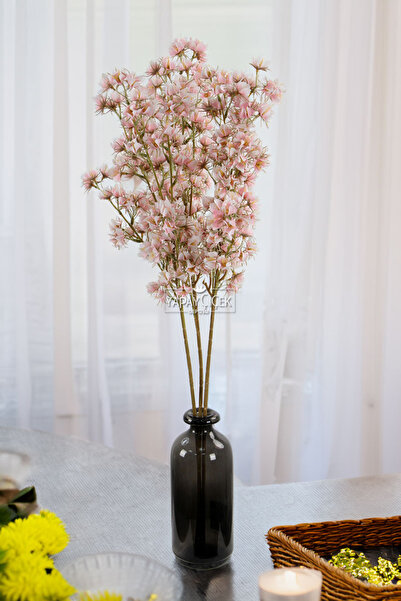 Yapay Çiçek Deposu Yapay Çiçek Lüx Kar Çiçeği Dalı 88 cm Pembe