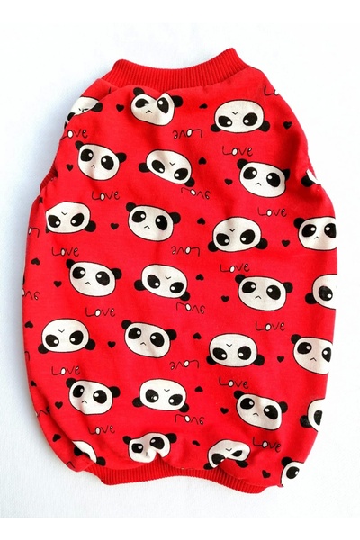 PATİBÖR Red Dog Undershirt with Panda Figure