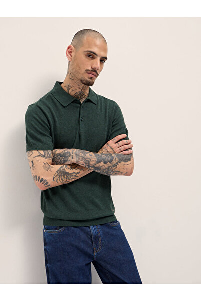 The Bear House Men's T-shirt with polo style, breathable cotton fabric, comfy...