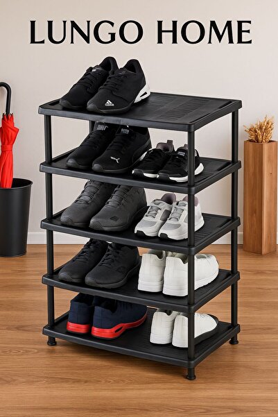 lungo home 5 Katlı Ayakkabılık – Portatif ve Hafif Ayakkabı Düzenleme Rafı