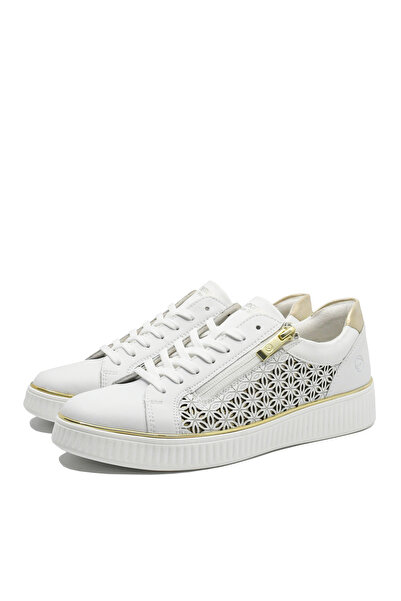 Remonte Women's White and Gold Sports Shoes by