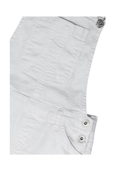Minoti - Denim Short Dungaree - White