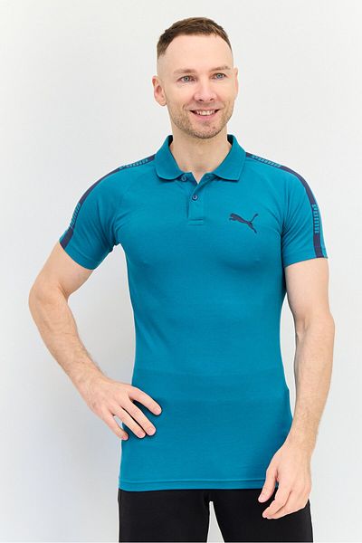 Puma Men Sportswear Fit Short Sleeve Outdoor Polo, Teal Green