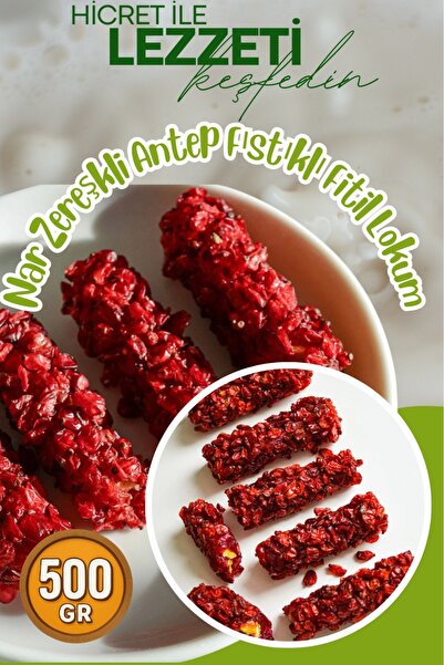 Hicret Kuruyemiş Nar Zereşkli Antep Fıstıklı Fitil Lokum 500 Gr
