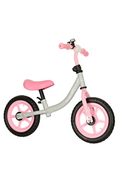 SERSIMO Bicicletă de echilibru pentru copii 80x40x57 cm, reglabilă, roți din spumă, 1,8 kg, roz gri