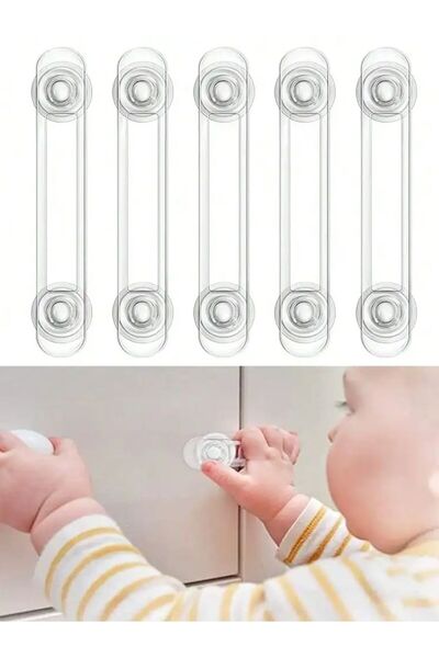 Choice White 5pcs Child Safety Lock Multi-functional Baby Drawer Refrigerator Lock Transparent Anti-Opening