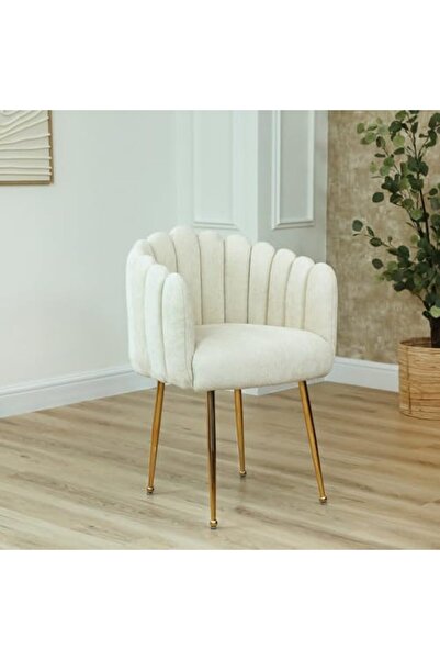 Vanity Living Set of 2 Veneto Cream Dining Chair – Modern Upholstered Chair with Elegant Chrome Le