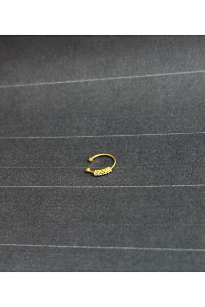 Takıkraliyeti 925 Ayar Gümüş Zirkon taşlı gold sıkıştırmalı fake deliksiz hal...