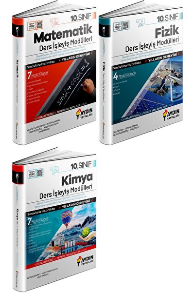 Aydın Yayınları Aydın 2025 10. Sınıf Matematik + Fizik + Kimya Ders Anlatım F...