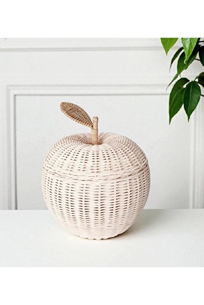 Felis Arte Doğal Bambu El Dokuması Dekoratif Elma ( Büyük Boy) , Rattan Apple...