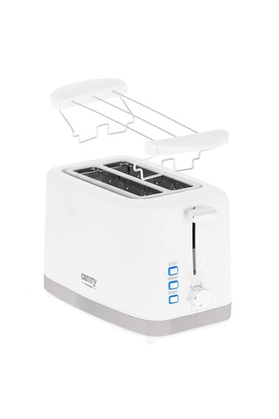 CAMRY Glossy white retro toaster MECR3219