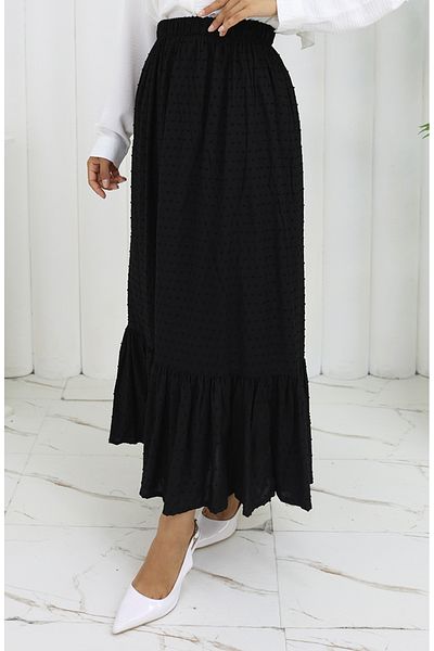 sefamerve Elastic Waist Skirt 2127-04 Black