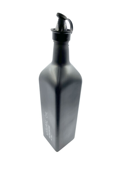 Renga Decorated Glass Oil Bottle With Plastic Lid 500ml