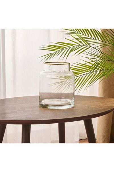 Evidea Deco Orro Rimli Vazo - Şeffaf - 18x11 cm