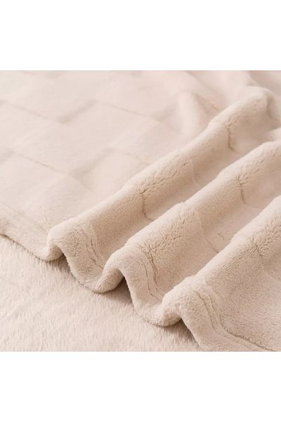 Home Box Cloud Sculpted Rabbit Fur Single-Layer Twin Blanket - 150x200 cm