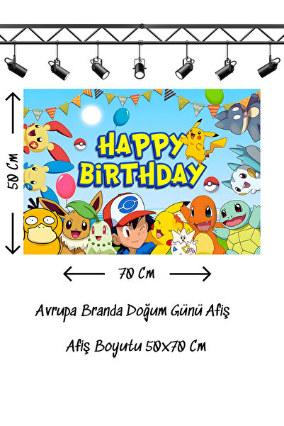 snowparty Banner tematic Pokemon pentru ziua de naștere