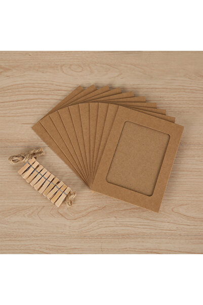 Choice إطار صور ورقي بني، 10 قطع، إطارات صور معلقة من كرافت، عرض للأطفال، إطار صور للمنزل