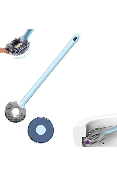 wei inox Perie de toaletă, silicon/plastic, albastră, 39x9x4,5 cm