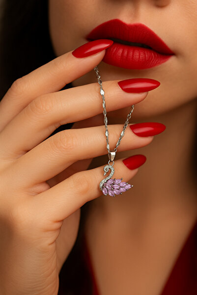 vogutima jewelery&silver by timuçin mavili Women's Steel Necklace - Swan Mode...