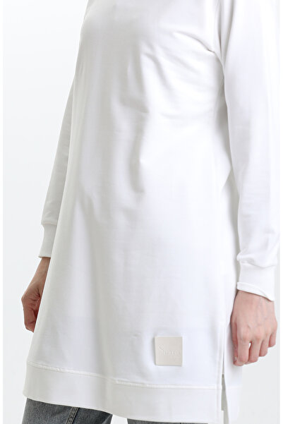 sefamerve Slit Detailed Tunic 9084-03 White