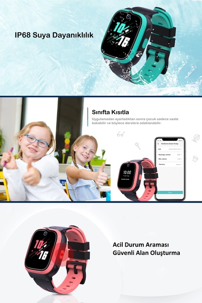 SWORD 4G Akıllı Çocuk Saati, Gorilla Cam, Sesli, Görüntülü, IP68, Uzun Pil Ömrü, Doğru Konum SW-KIDS