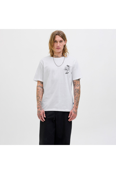 Jack & Jones Jack & Jones Relax muška bela okrugla kragna majica