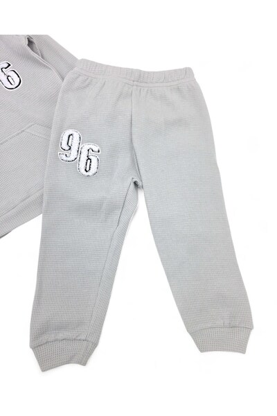 Ege Bebek Baby Boy 96 Embroidered Waffle Fabric Seasonal 6-9-12-18-24 Months Long Sleeve Daily Baby Set