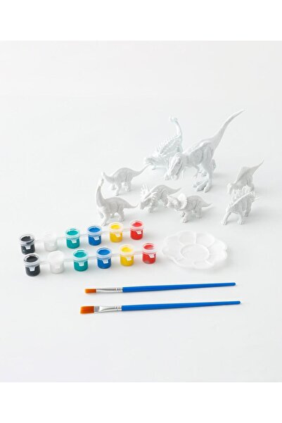 Fab N Funky DIY Painted Dinosaur, Enhances Creativity, Improves Imagination, 3 Years+ - 12 Pieces