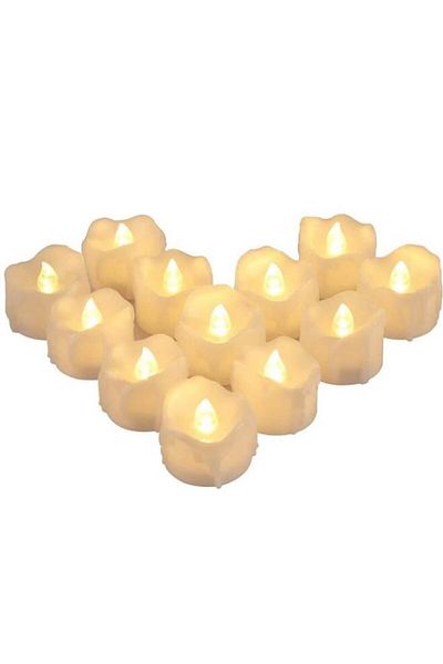 OEM Set 12 lumânări LED, lumină caldă, plastic, 4x3,6cm