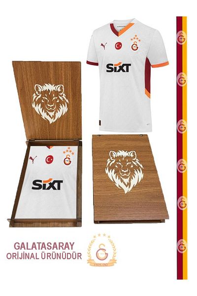 Galatasaray Original 2024/2025 5 Star Away Jersey Lion with Wooden Box Gift