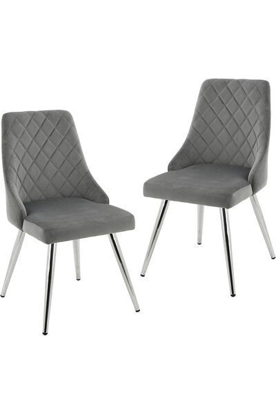 Vanity Living Dining Chair Sets with Velvet Fabric, 87cm Accent Chair for Dining Room with Gold Fini