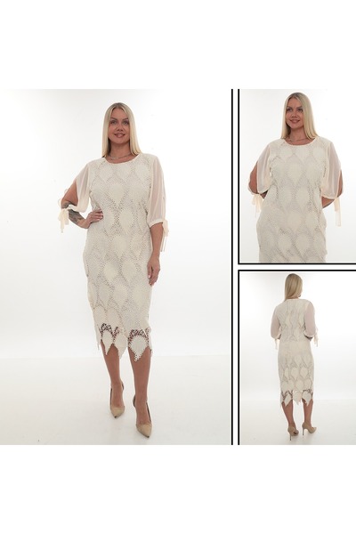 etselements ΦΟΡΕΜΑ Μανίκια Τούλι με κορδόνια με δαντέλα μοντέλο 7193