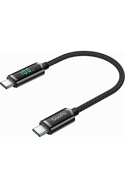 SooPii كابل USB C إلى USB C بقوة 100 واط، كابل من النوع C مضفر من النايلون بط...