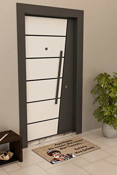 Dormot Yüksek Kaliteli Dijital Baskı Kahverengi, Prens Bir Tanesi,Bal Tanesi, temalı Kapı Önü Paspası