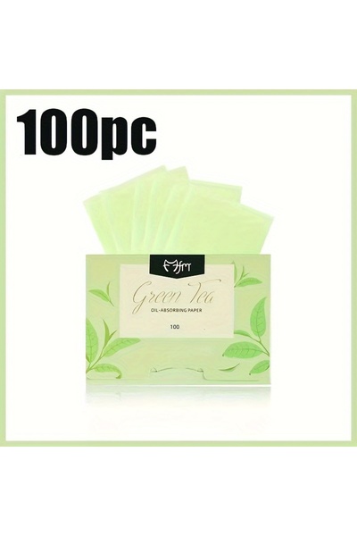 choice2 100 قطعة من ورق تجفيف الزيوت للوجه - أخضر، 100 قطعة - شاي أخضر طبيعي،...