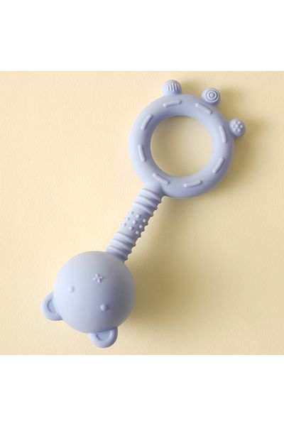 Choice A1 Color Kids 1PCS Bear Shape Silicone Teether Rattle Toy BPA Free Hand Grip Chew Toy for Newborn 0-