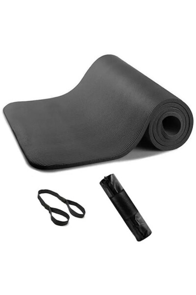 Aptel Training mat for yoga, fitness, aerobic, pilates, ground exercises, foam, 183x60x1 cm, black