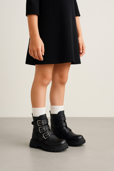 JOJO KIDS Girl's waterproof boots, cold weather resistant boots, zippered, fleece lined, non-slip sole.
