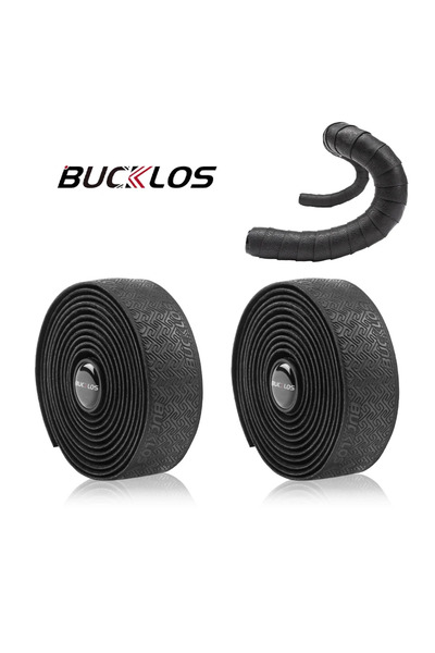 BUCKLOS شريط مقود دراجة طريق أسود، شريط مقود دراجة من مادة البولي يوريثان مع ...